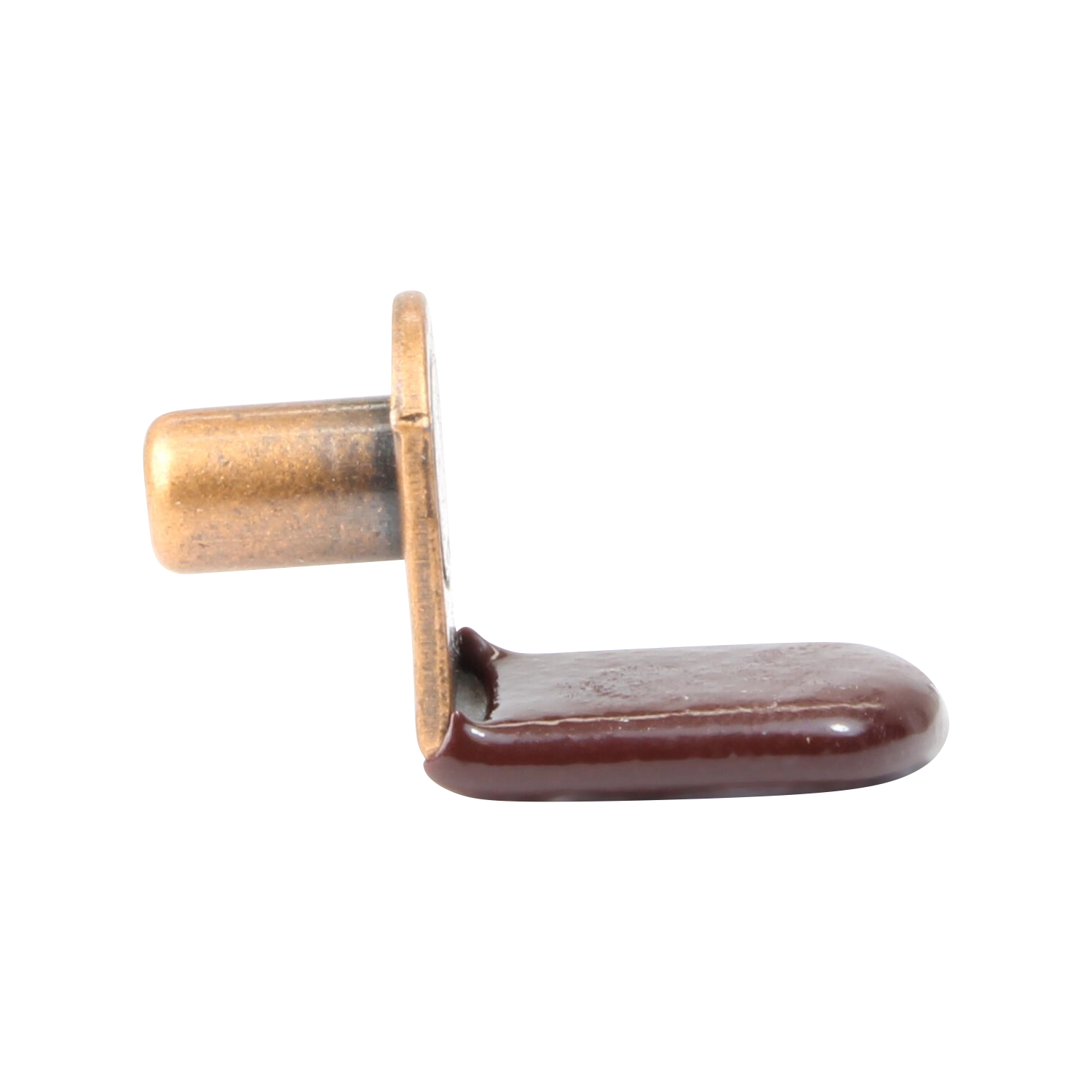 Glass Shelf Support With Vinyl Tip, Brown, Antique Copper, 1/4" Dia, 3/